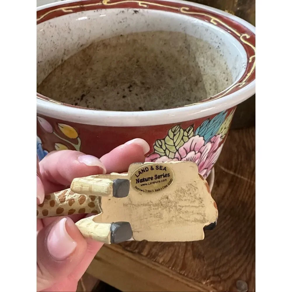 Land & Sea Nature Series Giraffe Pot Hugger Figurine Garden Planter Decor - Picture 4 of 4